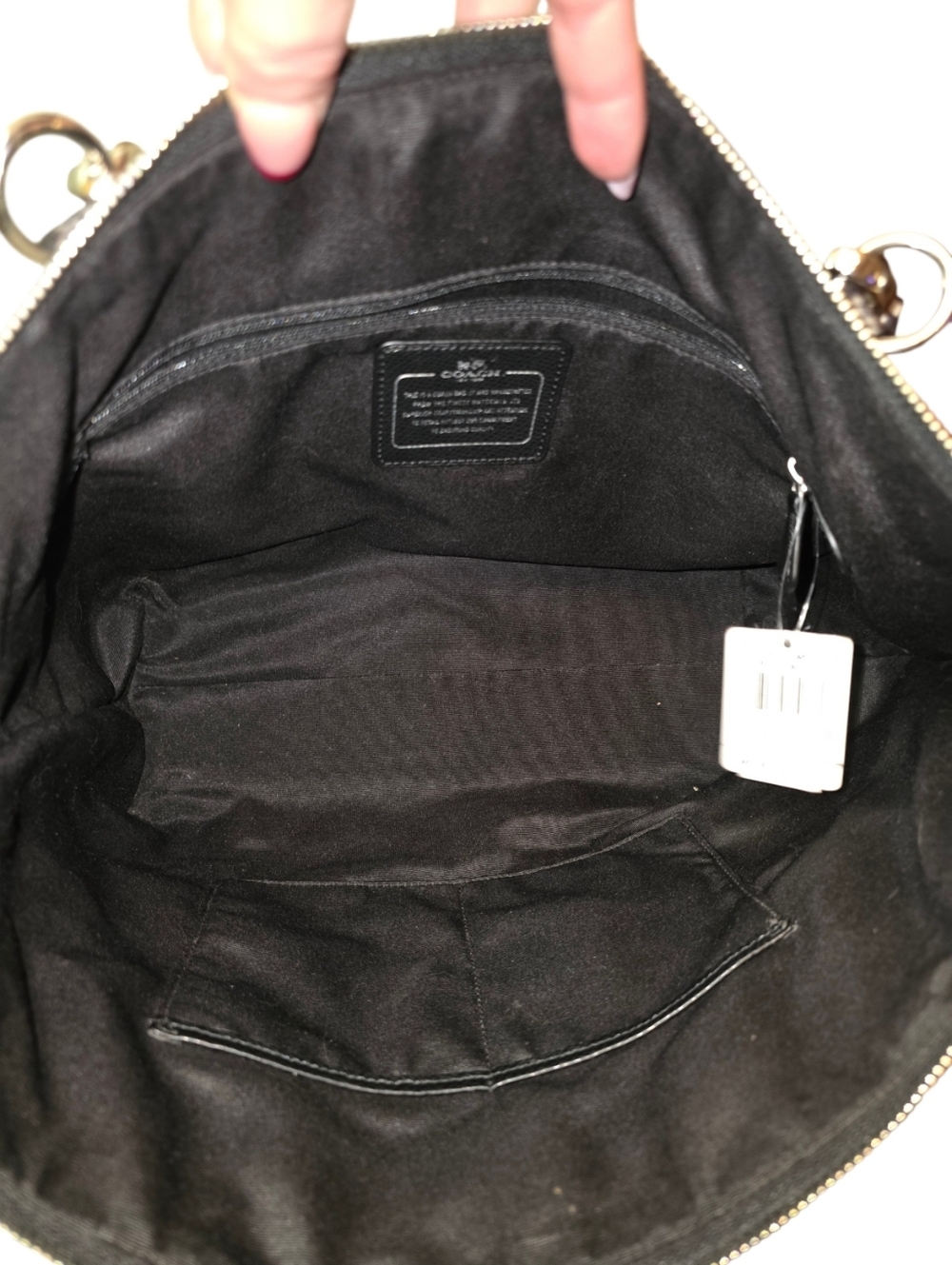 Coach Ava Tote F38308 Black Multi Leather Snake Embossed Trim Shoulder Bag - Picture 8 of 16